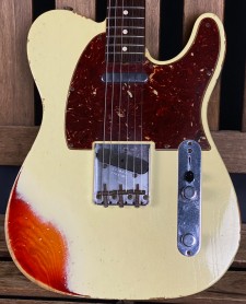 Fender Custom Shop 1960 Telecaster Olympic White Over Cherry Sunburst